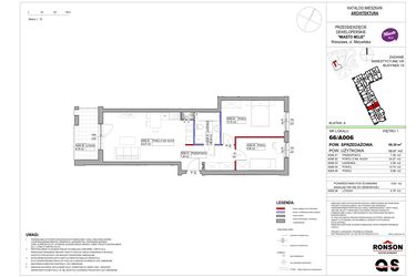 Rzut - Mieszkanie na sprzedaż 3 pokoje o powierzchni 58,67 m² - numer 15_A006 w Miasto Moje 8