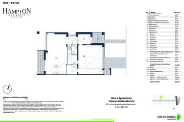 Rzut - Dom na sprzedaż 4 pokoje o powierzchni 227,95 m² - numer HB4B w Hampton Residence Wilanów