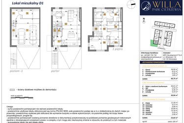 Rzut - Dom na sprzedaż 4 pokoje o powierzchni 154 m² - numer D1 w Osiedle Willa Park Cietrzewia