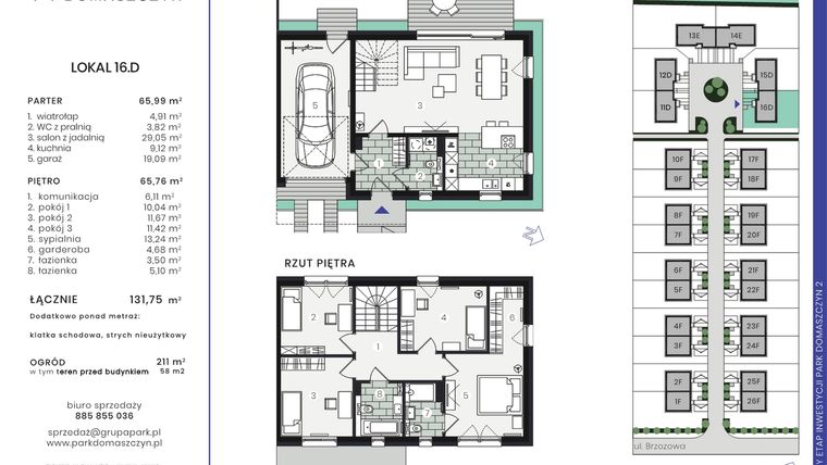 Rzut - Dom na sprzedaż 5 pokoi o powierzchni 136,76 m² - numer 16D w Park Domaszczyn 2 - etap 5