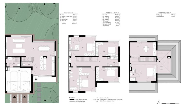 Rzut - Dom na sprzedaż 6 pokoi o powierzchni 265,04 m² - numer D4 w Wiedeńska Residence
