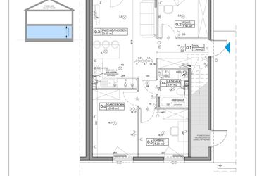Rzut - Mieszkanie na sprzedaż 4 pokoje o powierzchni 60 m² - numer 36A w Domy na Witosa etap 1B