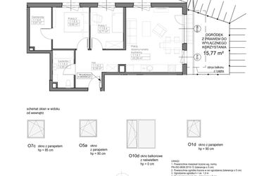 Rzut - Mieszkanie na sprzedaż 3 pokoje o powierzchni 61,83 m² - numer D.1.1.6 w Optima VII