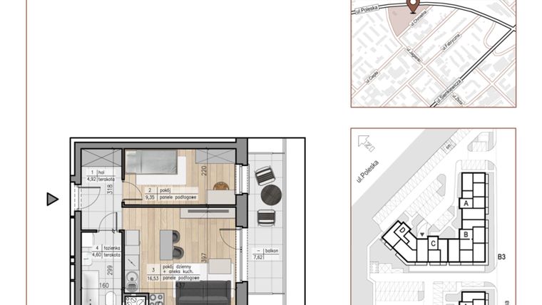 Rzut - Mieszkanie na sprzedaż 2 pokoje o powierzchni 35,4 m² - numer 8 w Urok Jagienki