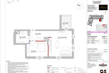 Rzut - Mieszkanie na sprzedaż 2 pokoje o powierzchni 46,27 m² - numer 11.D119 w Ursus Centralny etap V