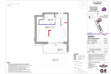 Rzut - Mieszkanie na sprzedaż 1 pokój o powierzchni 27,87 m² - numer 15_D073 w Miasto Moje 8