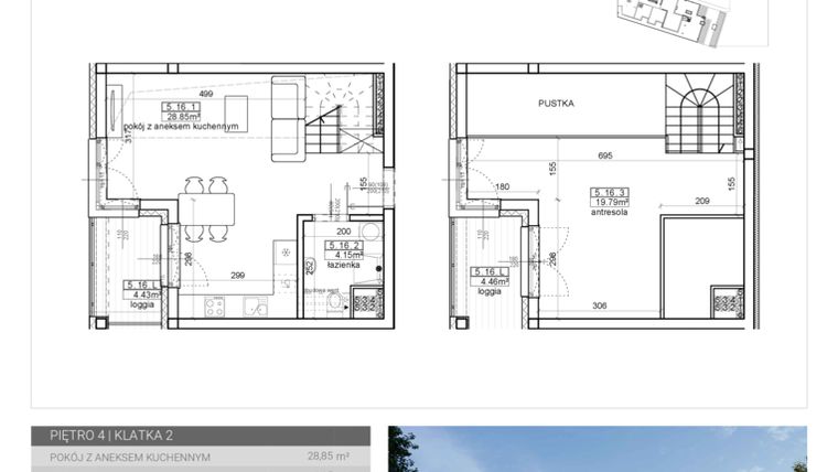 Rzut - Mieszkanie na sprzedaż 1 pokój o powierzchni 52,79 m² - numer 76 w Wave etap II