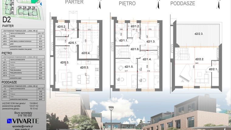 Rzut - Dom na sprzedaż 5 pokoi o powierzchni 134,96 m² - numer D2 w Viva Junacka