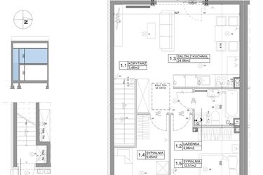 Rzut - Mieszkanie na sprzedaż 3 pokoje o powierzchni 61,95 m² - numer 80 w Boska Ksawerowska V