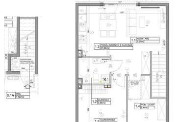 Rzut - Mieszkanie na sprzedaż 3 pokoje o powierzchni 58,82 m² - numer 90 w Manufaktura Marki 2 etap IV