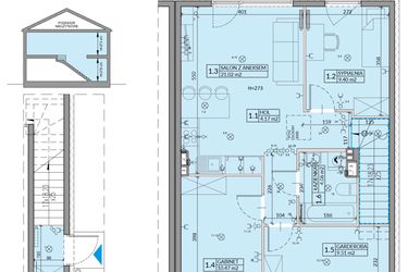 Rzut - Mieszkanie na sprzedaż 4 pokoje o powierzchni 64,03 m² - numer 42B w Domy na Witosa