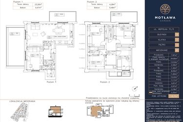 Rzut - Mieszkanie na sprzedaż 5 pokoi o powierzchni 118,75 m² - numer C5.M3 w Motława Garden
