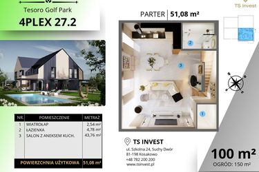 Rzut - Dom na sprzedaż 4 pokoje o powierzchni 100,77 m² - numer 27.2 w Tesoro Golf Park