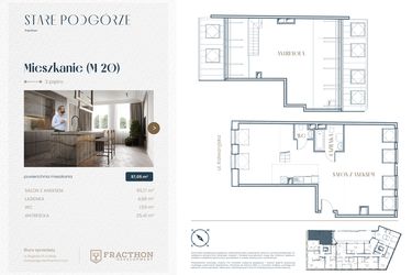 Rzut - Mieszkanie na sprzedaż 1 pokój o powierzchni 70,16 m² - numer M.20 w Stare Podgórze