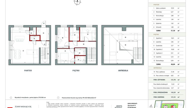 Rzut - Dom na sprzedaż 5 pokoi o powierzchni 143,59 m² - numer C2 w Aniceta Residence
