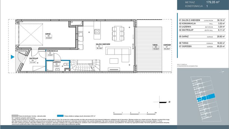 Rzut - Dom na sprzedaż 5 pokoi o powierzchni 200,49 m² - numer 5 w Nordic Bemowo Domy