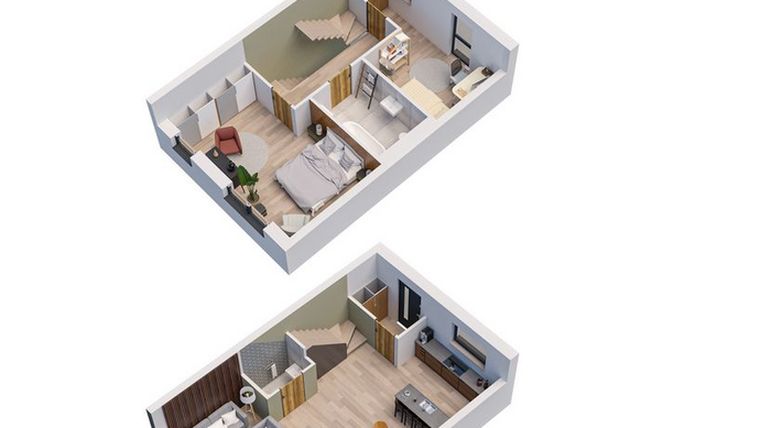 Rzut - Dom na sprzedaż 5 pokoi o powierzchni 127,89 m² - numer 3B w Domy Iwińskie