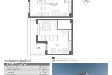 Rzut - Mieszkanie na sprzedaż 3 pokoje o powierzchni 65,35 m² - numer M41 w Ultra Marina etap II
