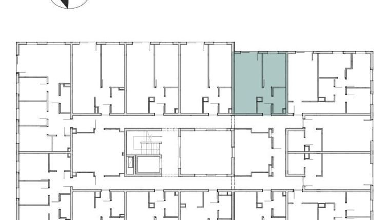 Rzut - Mieszkanie na sprzedaż 2 pokoje o powierzchni 35,87 m² - numer M32 w Atrium House