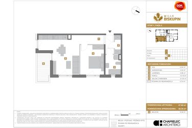 Rzut - Mieszkanie na sprzedaż 2 pokoje o powierzchni 48,3 m² - numer L.5 w Wille Biskupin II