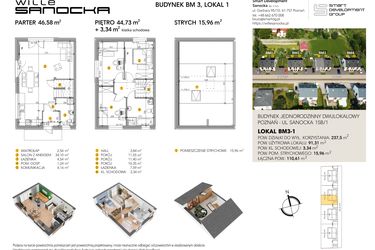Rzut - Dom na sprzedaż 4 pokoje o powierzchni 110,61 m² - numer BM3_1 w Wille Sanocka