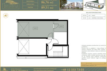 Rzut - Mieszkanie na sprzedaż 5 pokoi o powierzchni 89,51 m² - numer M12 w Apartamenty Gałczyńskiego