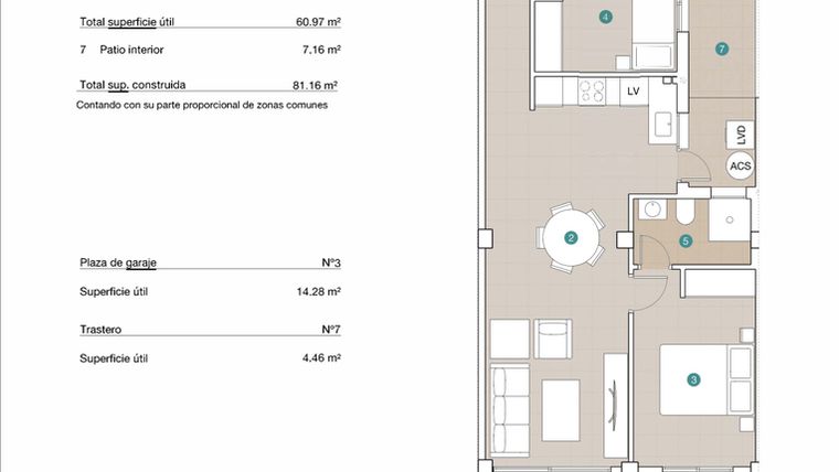 Rzut - Mieszkanie na sprzedaż 2 pokoje o powierzchni 232,53 m² - numer 3.1 w Apartamenty w Jacarilla, RD-87739
