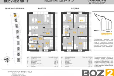 Rzut - Dom na sprzedaż 5 pokoi o powierzchni 98,92 m² - numer 17 w Osiedle Grabówki