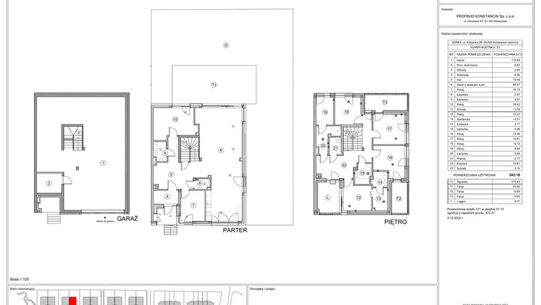 Rzut - Dom na sprzedaż 6 pokoi o powierzchni 343,18 m² - numer 23 w Gaia Park