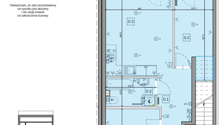 Rzut - Mieszkanie na sprzedaż 3 pokoje o powierzchni 49,35 m² - numer 75 w Boska Ksawerowska V
