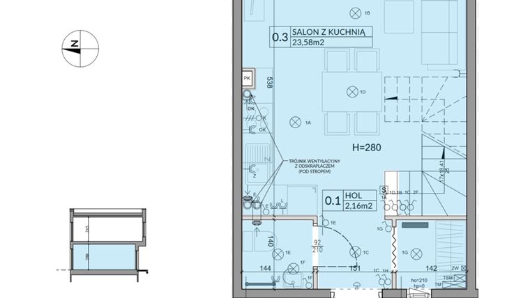 Rzut - Dom na sprzedaż 3 pokoje o powierzchni 61,92 m² - numer 34 w Boska Ksawerowska 2 etap 3