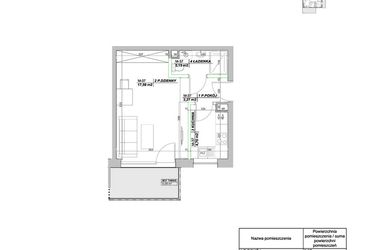 Rzut - Mieszkanie na sprzedaż 1 pokój o powierzchni 27,71 m² - numer A37 w Laurowy Zakątek