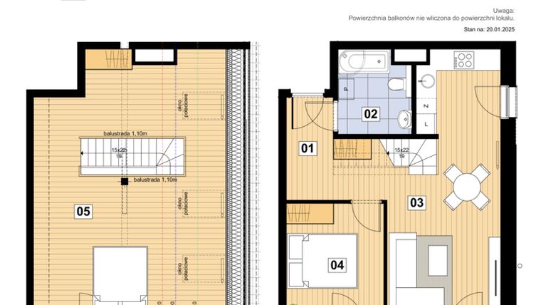 Rzut - Mieszkanie na sprzedaż 3 pokoje o powierzchni 72,03 m² - numer L-28 w Mickiewicza 21 Residence