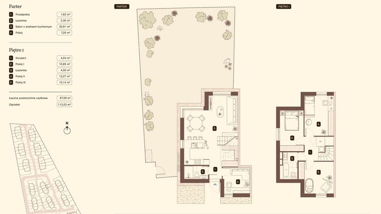 Rzut - Mieszkanie na sprzedaż 5 pokoi o powierzchni 87,09 m² - numer 04.1 w Bukowa