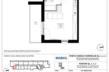 Rzut - Mieszkanie na sprzedaż 1 pokój o powierzchni 30,41 m² - numer OK6/A/0/7 w Osiedle Kameralne VI