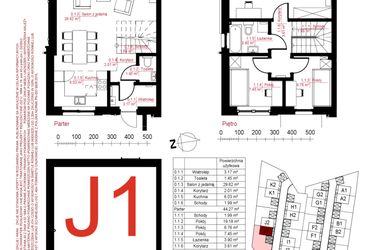 Rzut - Dom na sprzedaż 4 pokoje o powierzchni 134,7 m² - numer J1 w Gostyńska Invest II