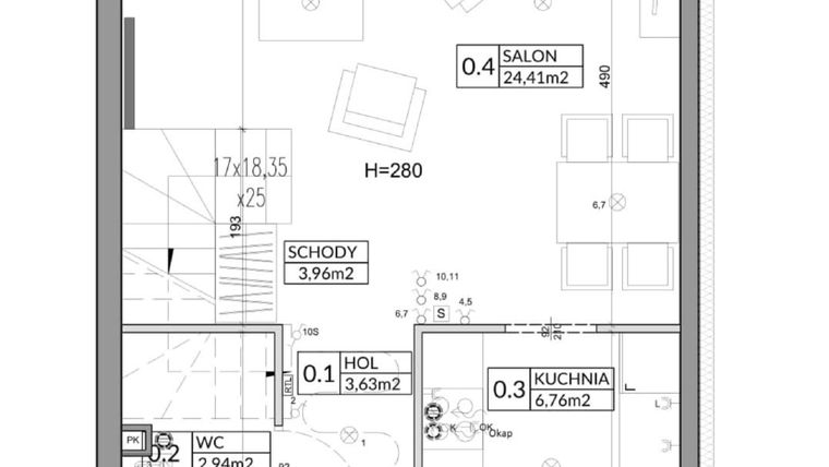 Rzut - Dom na sprzedaż 4 pokoje o powierzchni 83,33 m² - numer 30A w Nova Magdalenka 6