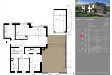 Rzut - Mieszkanie na sprzedaż 4 pokoje o powierzchni 97,26 m² - numer B32.M4 w Leśna Polana