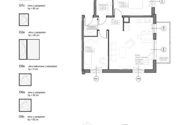 Rzut - Mieszkanie na sprzedaż 3 pokoje o powierzchni 61,18 m² - numer D.1.3.6 w Optima VII