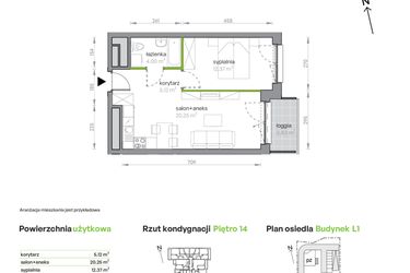Rzut - Mieszkanie na sprzedaż 2 pokoje o powierzchni 41,74 m² - numer L1/14/138 w Legnicka Vita