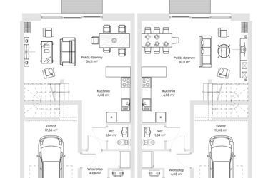 Rzut - Dom na sprzedaż 4 pokoje o powierzchni 122 m² - numer 2 w Osiedle WizaWi