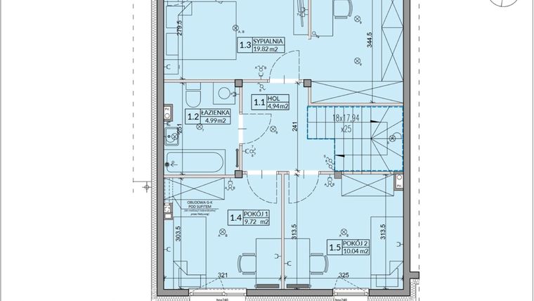 Rzut - Dom na sprzedaż 5 pokoi o powierzchni 106,43 m² - numer 6B w Miasto Ogród 5