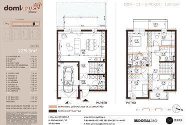 Rzut - Dom na sprzedaż 5 pokoi o powierzchni 129,3 m² - numer 11 w Domkove Widzew etap 2