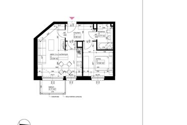 Rzut - Mieszkanie na sprzedaż 2 pokoje o powierzchni 44,71 m² - numer B/4/4/18 w Malta Wołkowyska etap III