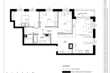 Rzut - Mieszkanie na sprzedaż 4 pokoje o powierzchni 84,31 m² - numer A6 w Osiedle pod Klonami "Klonowa 11"