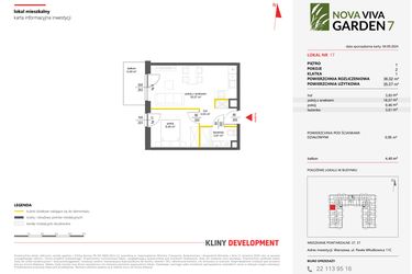 Rzut - Mieszkanie na sprzedaż 2 pokoje o powierzchni 36,02 m² - numer 17 w Nova Viva Garden 7