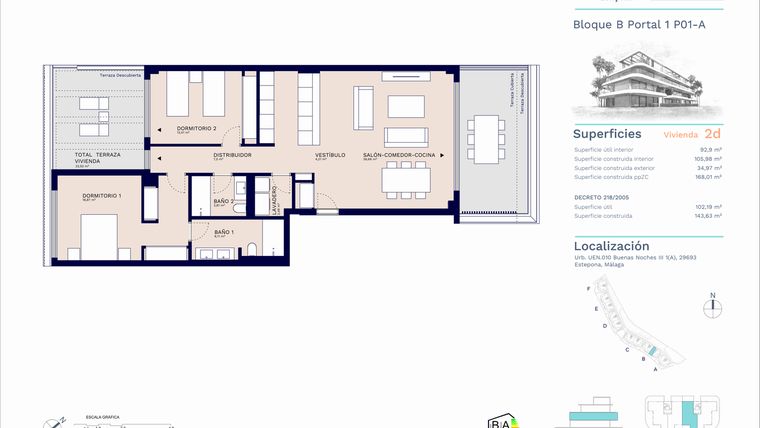Rzut - Mieszkanie na sprzedaż 2 pokoje o powierzchni 133,05 m² - numer A11-009 w Unika I