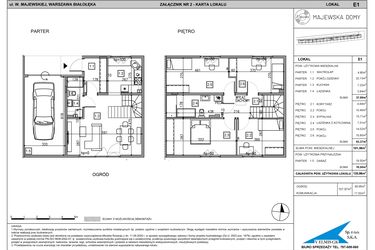 Rzut - Dom na sprzedaż 5 pokoi o powierzchni 121,1 m² - numer E1 w Majewska Domy
