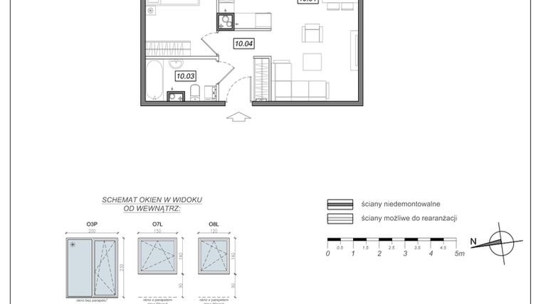 Rzut - Mieszkanie na sprzedaż 2 pokoje o powierzchni 47,94 m² - numer 6.A.10 w Urzeka bud. 6 i 7