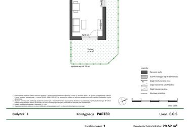 Rzut - Mieszkanie na sprzedaż 1 pokój o powierzchni 29,52 m² - numer E.0.5 w Nowy Świat Ostoja etap II - EFG